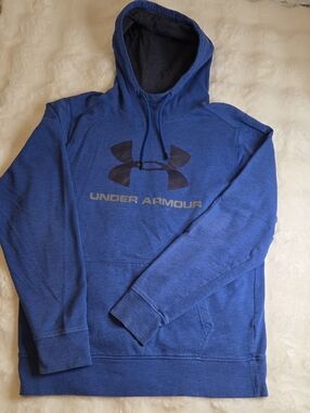 Under Armour Men's Royal Blue Hooded Sweatshirt with Logo